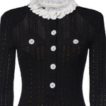 Miniabito in maglia di cotone AW26100S B SELF-PORTRAIT 
