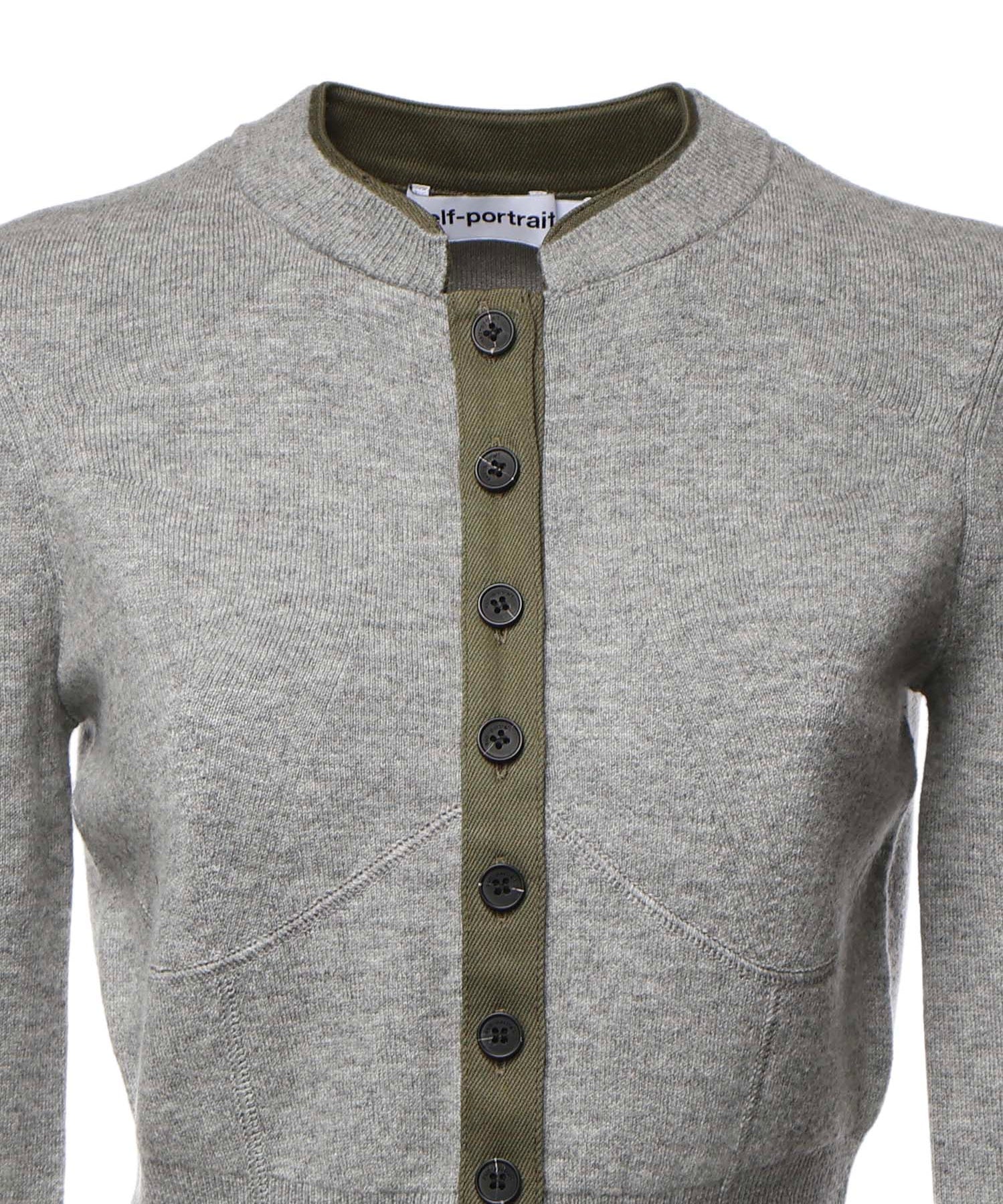 Cardigan in misto viscosa AW26108C GR SELF-PORTRAIT 