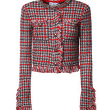 Giacca check in misto cotone AW26146J R SELF-PORTRAIT 
