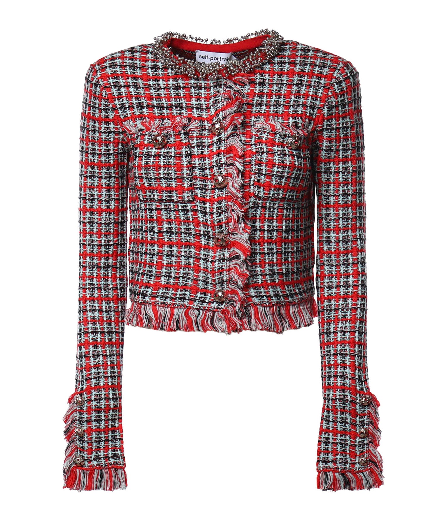 Giacca check in misto cotone AW26146J R SELF-PORTRAIT 