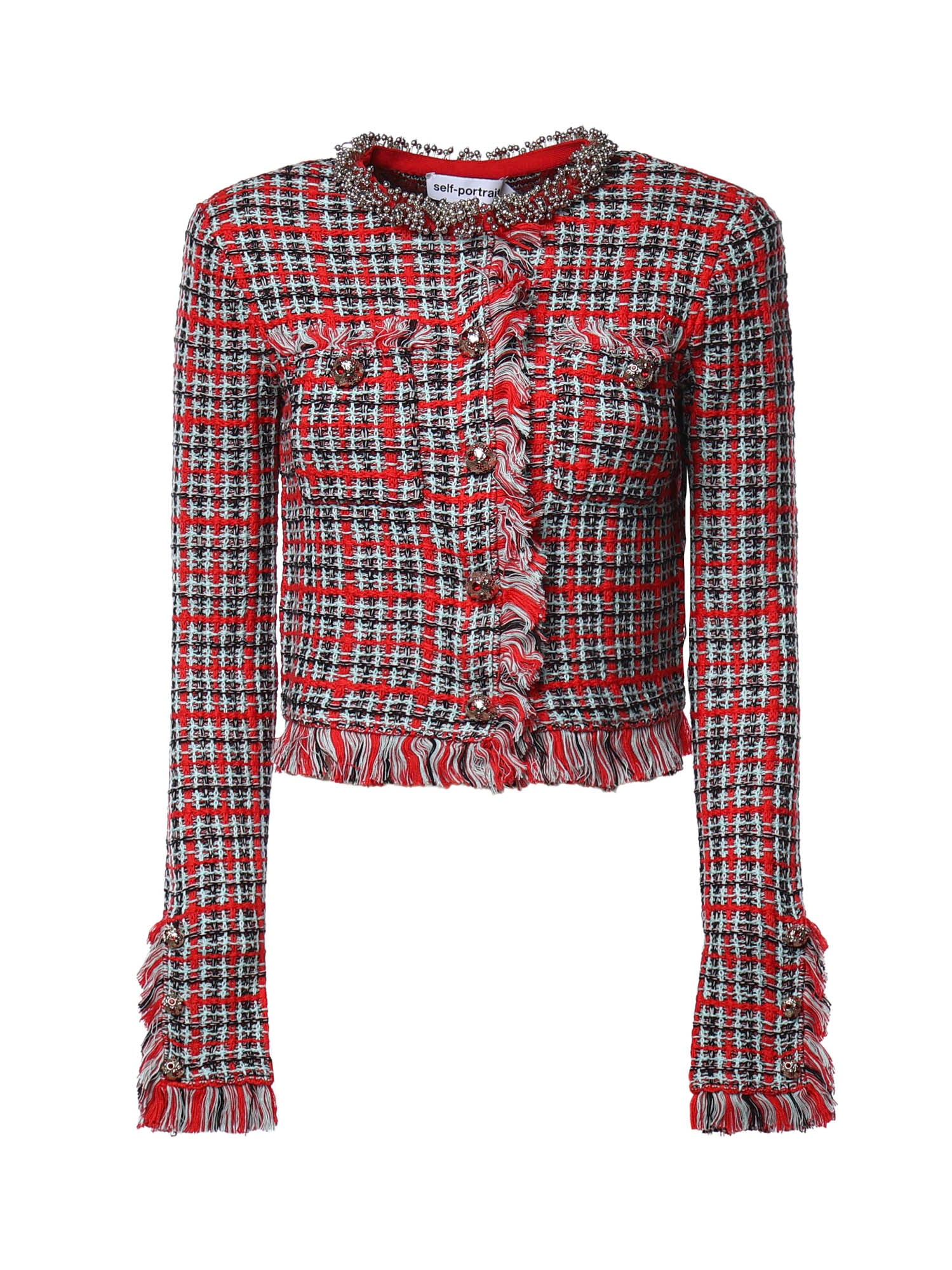 Giacca check in misto cotone AW26146J R SELF-PORTRAIT 