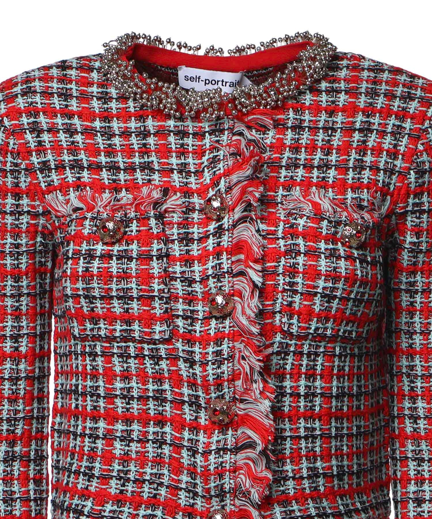 Giacca check in misto cotone AW26146J R SELF-PORTRAIT 