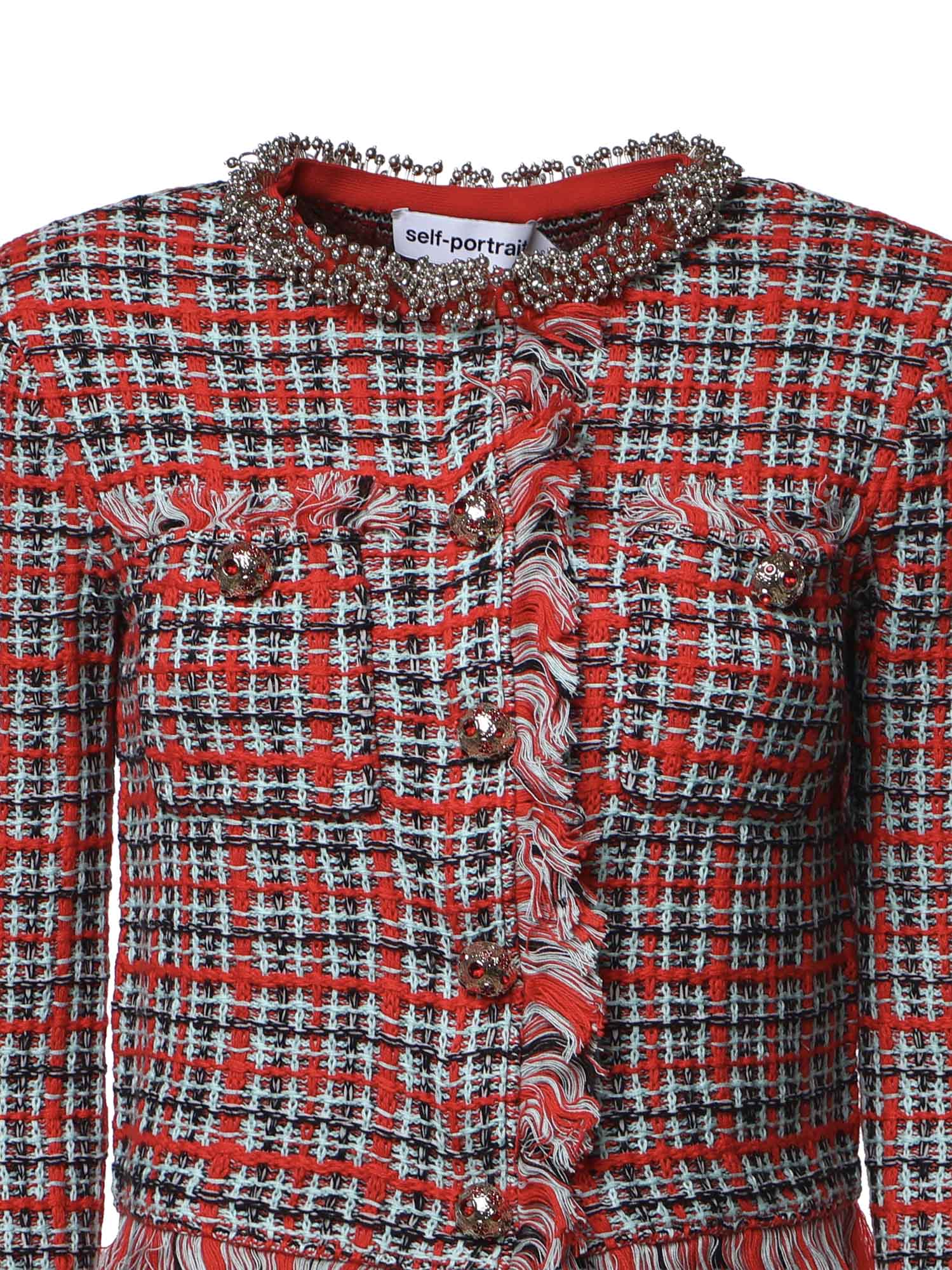 Giacca check in misto cotone AW26146J R SELF-PORTRAIT 