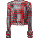 Giacca check in misto cotone AW26146J R SELF-PORTRAIT 