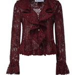 Top in pizzo con volant PF26102T BU SELF-PORTRAIT 