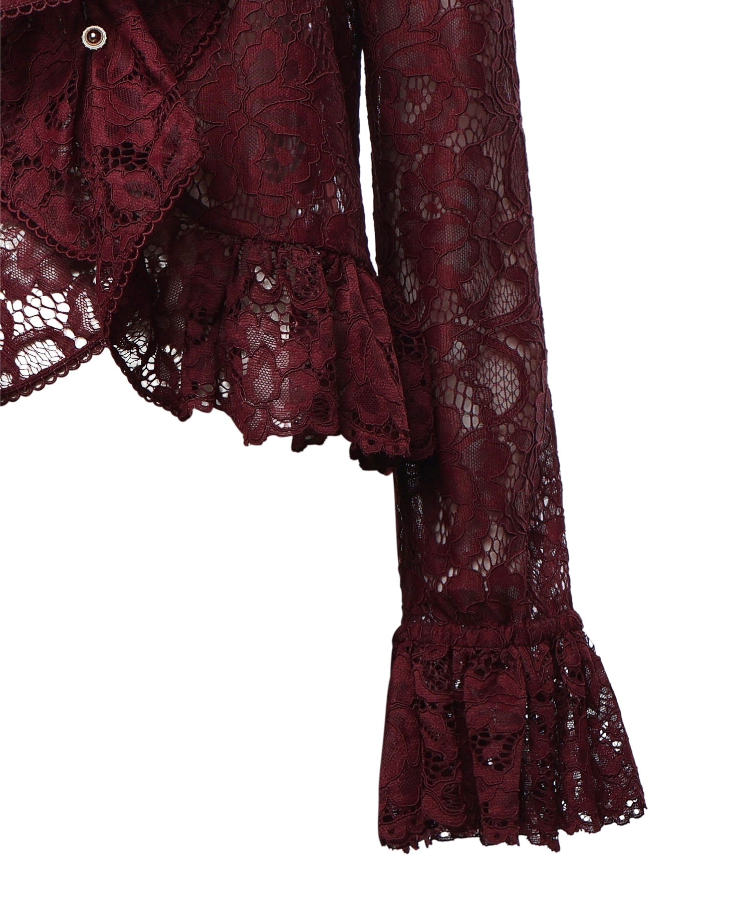 Top in pizzo con volant PF26102T BU SELF-PORTRAIT 