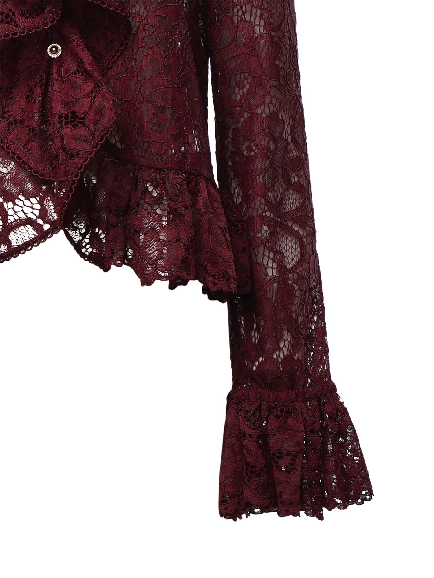 Top in pizzo con volant PF26102T BU SELF-PORTRAIT 