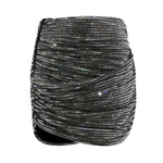 Minigonna con strass SC26009SK SL SELF-PORTRAIT 
