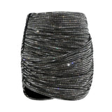 Minigonna con strass SC26009SK SL SELF-PORTRAIT 