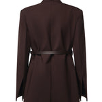 Blazer sartoriale in viscosa con cintura in pelle 2622046011600 002 SPORTMAX 