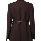 Blazer sartoriale in viscosa con cintura in pelle 2622046011600 002 SPORTMAX 