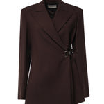 Blazer sartoriale in viscosa con cintura in pelle 2622046011600 002 SPORTMAX 