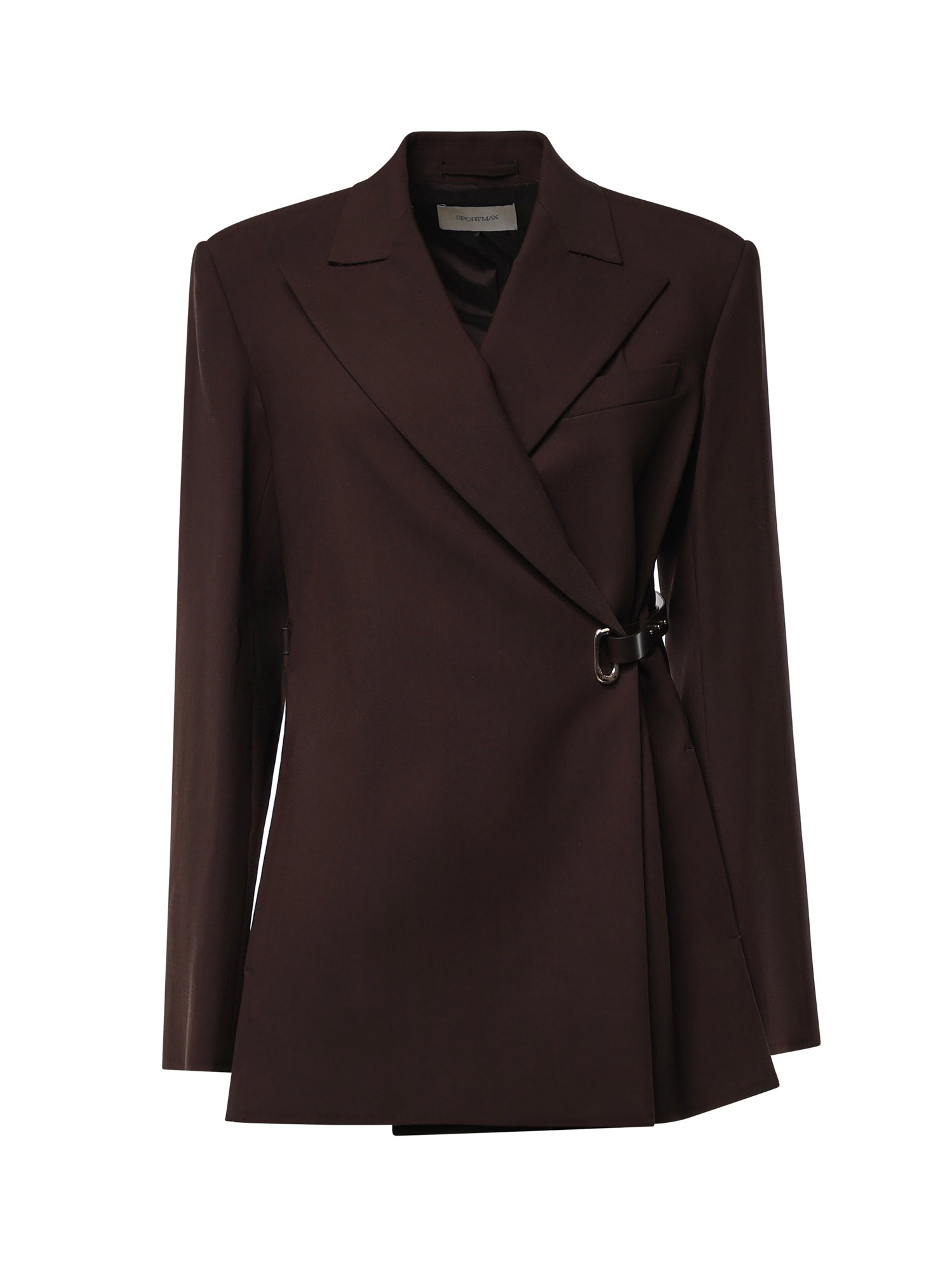 Blazer sartoriale in viscosa con cintura in pelle 2622046011600 002 SPORTMAX 