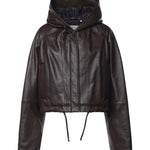 Bomber in pelle con cappuccio 2622446012600 001 SPORTMAX 
