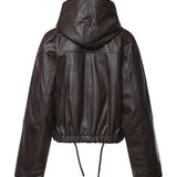 Bomber in pelle con cappuccio 2622446012600 001 SPORTMAX 