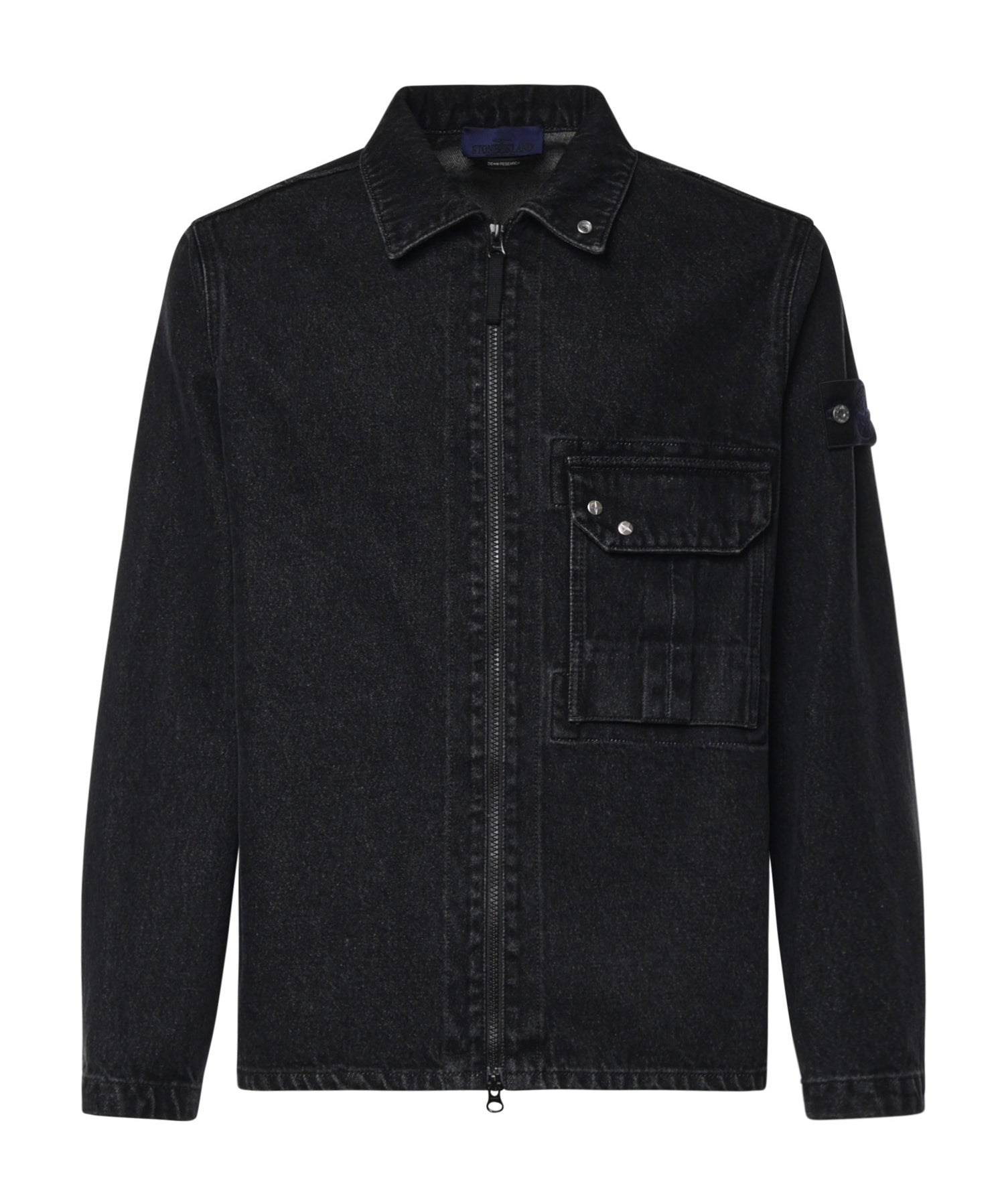 Overshirt in denim con logo L2S141200002 S0J32VJ902 STONE ISLAND 