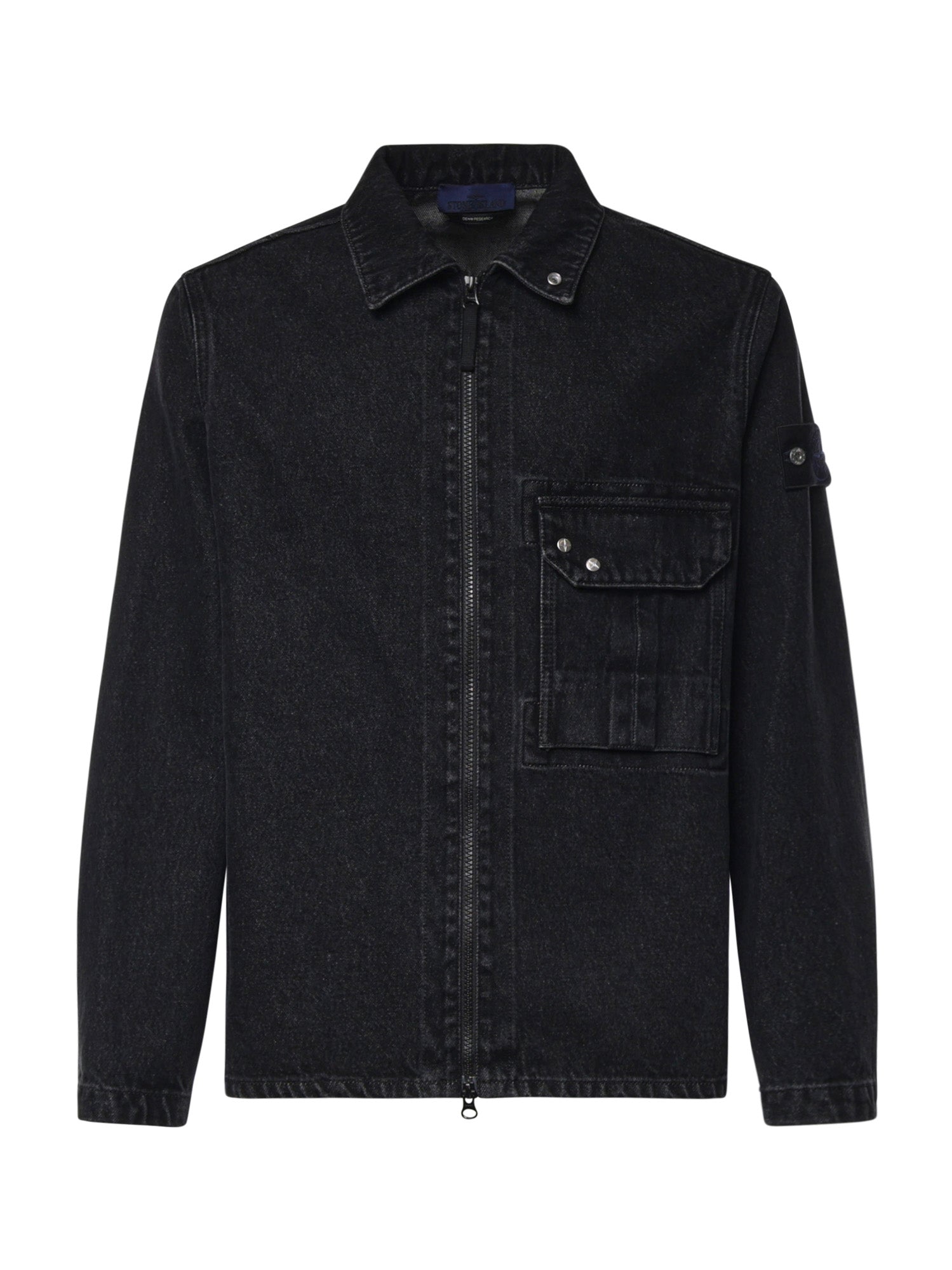 Overshirt in denim con logo L2S141200002 S0J32VJ902 STONE ISLAND 