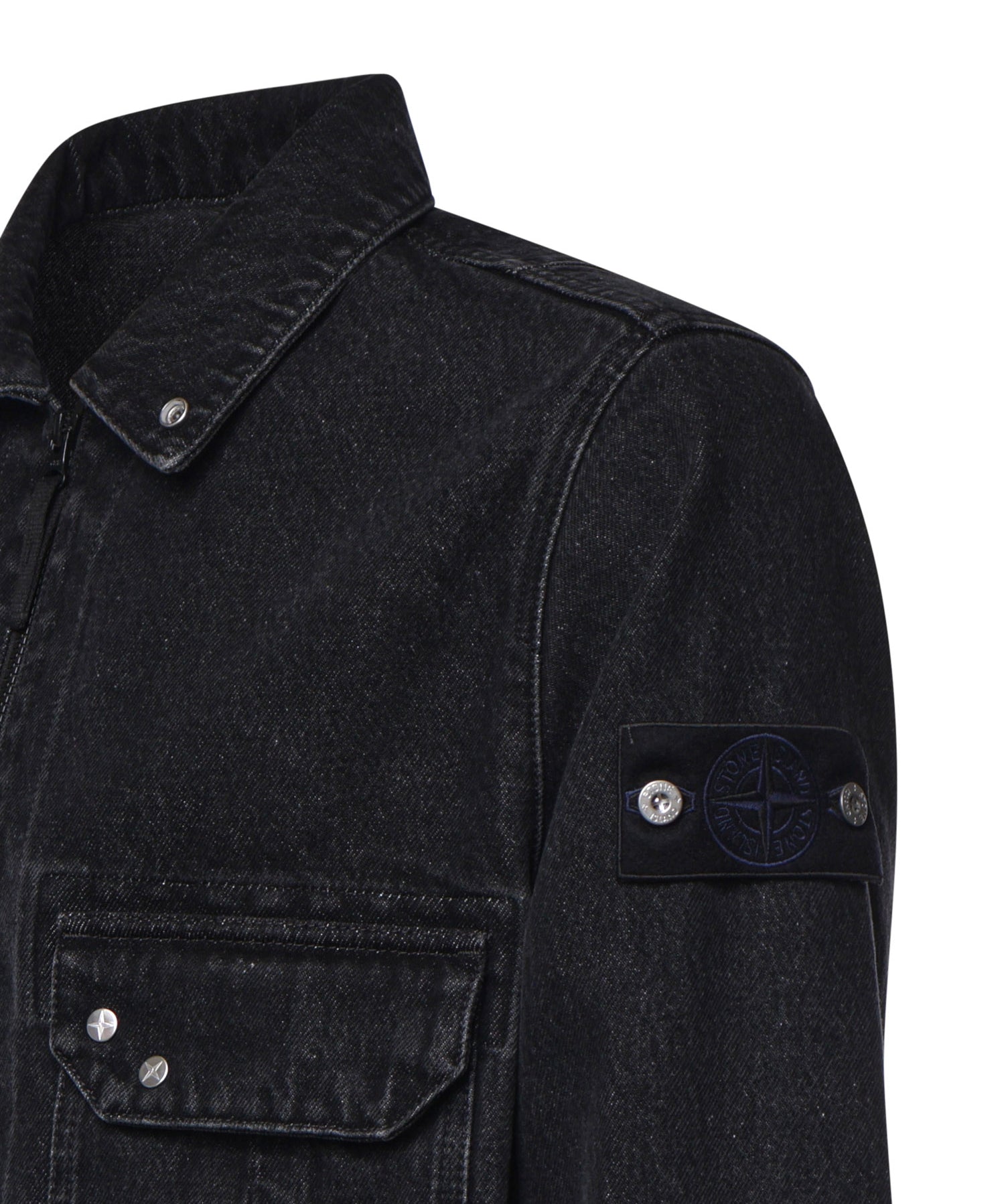 Overshirt in denim con logo L2S141200002 S0J32VJ902 STONE ISLAND 