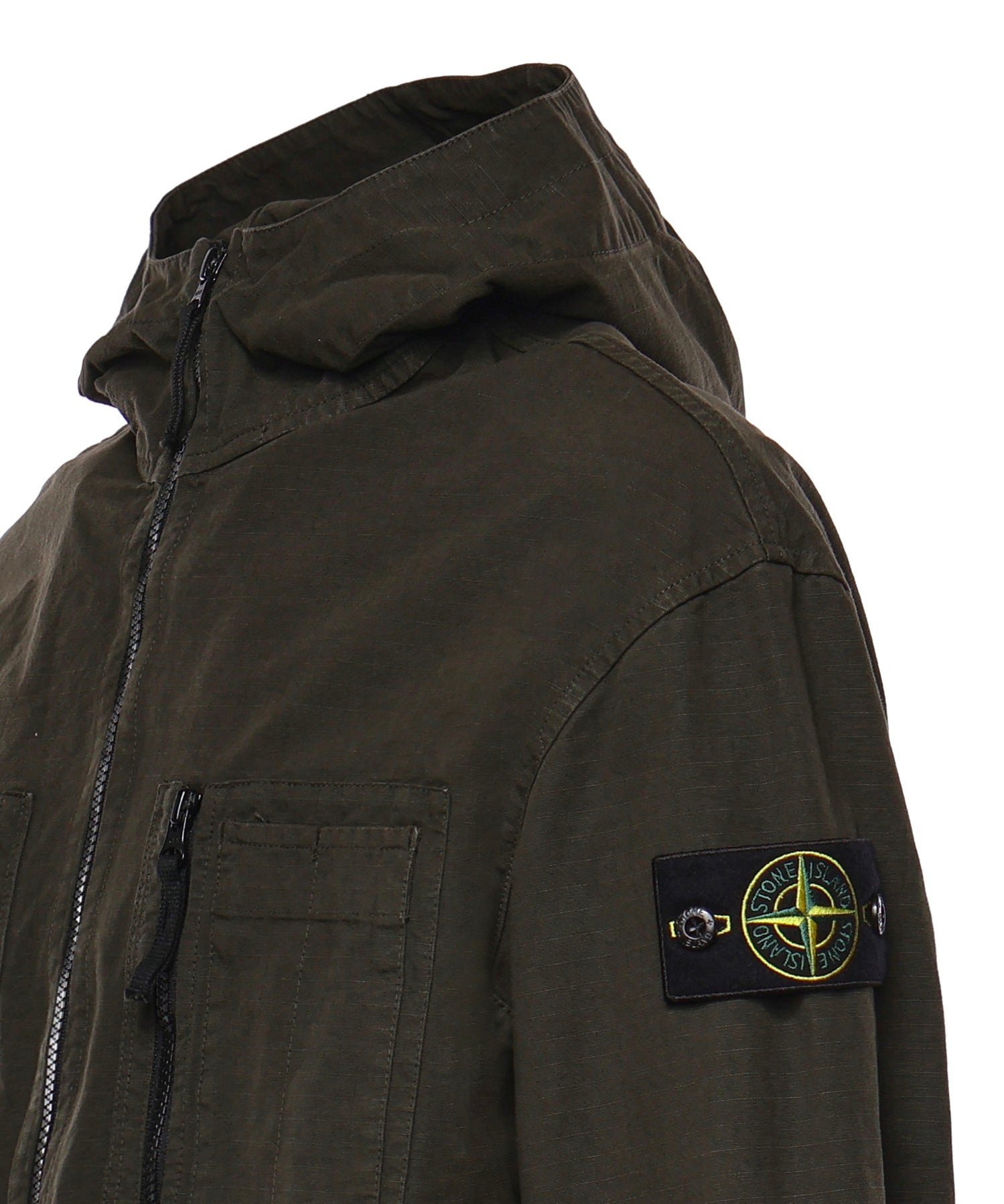 Overshirt con cappuccio in ripstop di cotone L2S151200011 S0211V0078 STONE ISLAND 