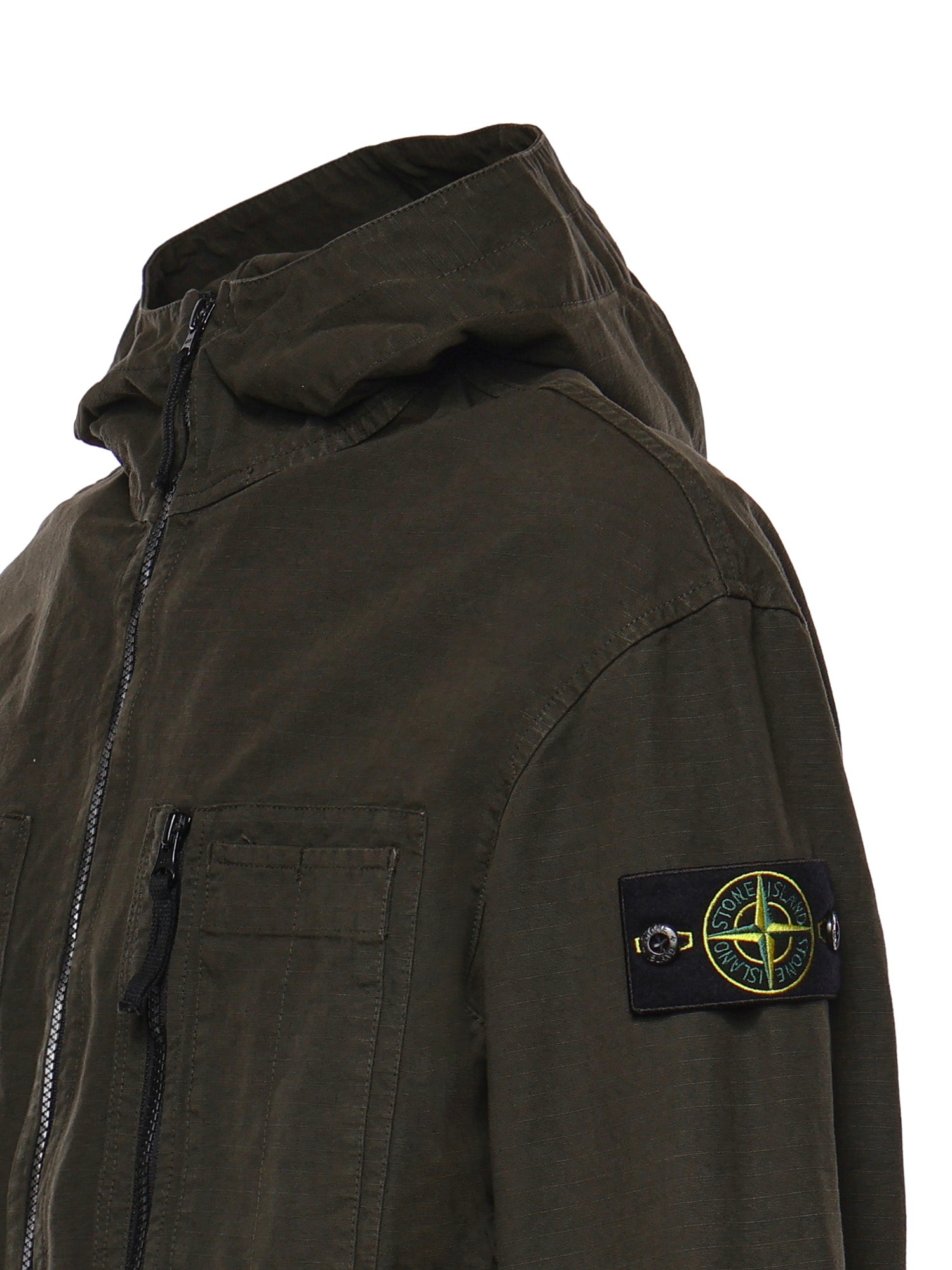 Overshirt con cappuccio in ripstop di cotone L2S151200011 S0211V0078 STONE ISLAND 