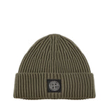 Beanie in maglia a costine con patch logo L2S15N100002 S00C3V005G STONE ISLAND 