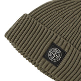 Beanie in maglia a costine con patch logo L2S15N100002 S00C3V005G STONE ISLAND 