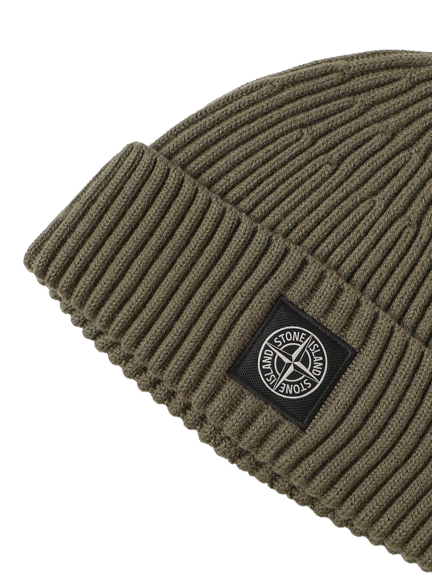 Beanie in maglia a costine con patch logo L2S15N100002 S00C3V005G STONE ISLAND 