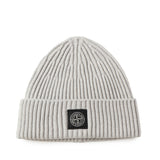 Beanie in maglia a costine con patch logo L2S15N100002 S00C3V0M95 STONE ISLAND 