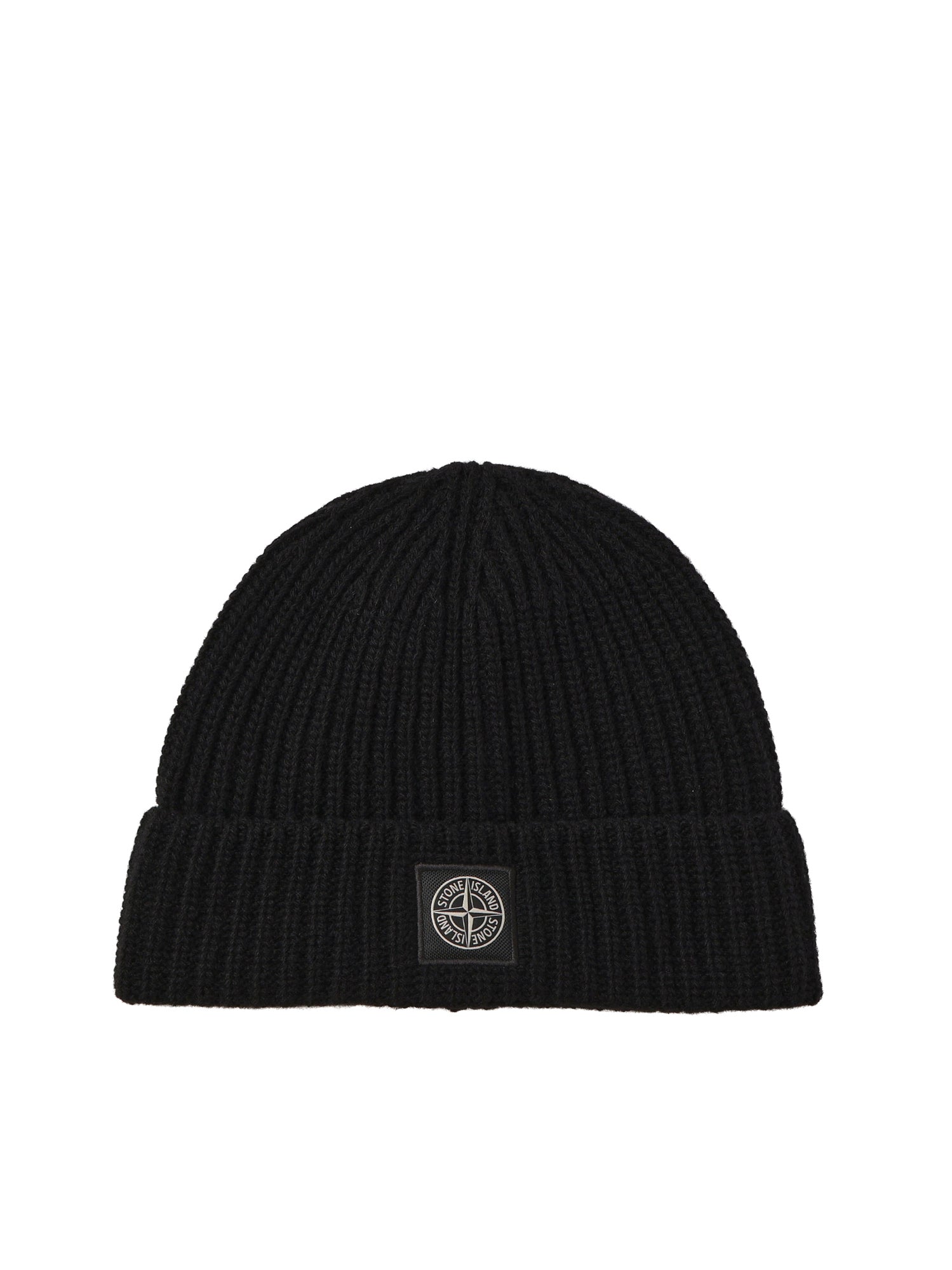 Beanie in maglia a costine con patch logo L2S15N100012 S00B4V0029 STONE ISLAND 