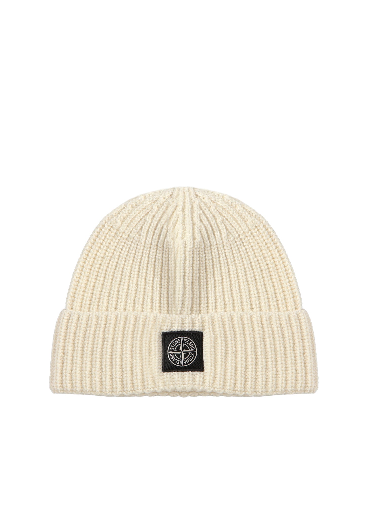 Beanie in maglia a costine con patch logo<BR/><BR/> L2S15N100012 S00B4V0093 STONE ISLAND 