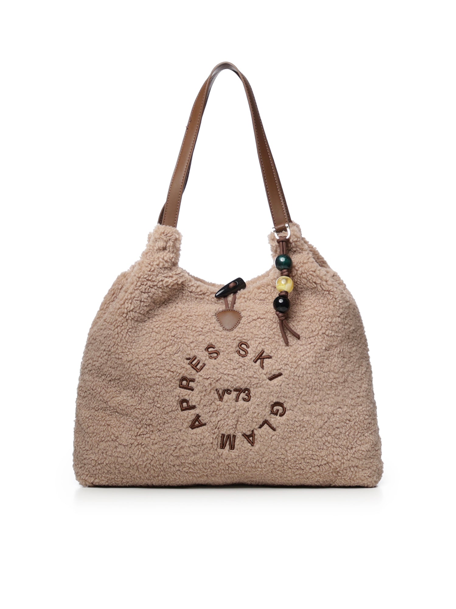 Borsa Ski Glam in tessuto effetto teddy 73BSA1W01 SKI GLAMNOCCIOLA V° 73 
