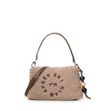 Borsa a spalla Ski Glam in tessuto effetto teddy 73BSA1W03 SKI GLAMNOCCIOLA V° 73 