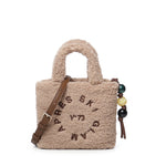 Borsa a mano Ski Glam in tessuto effetto teddy 73BSA1W04 SKI GLAMNOCCIOLA V° 73 