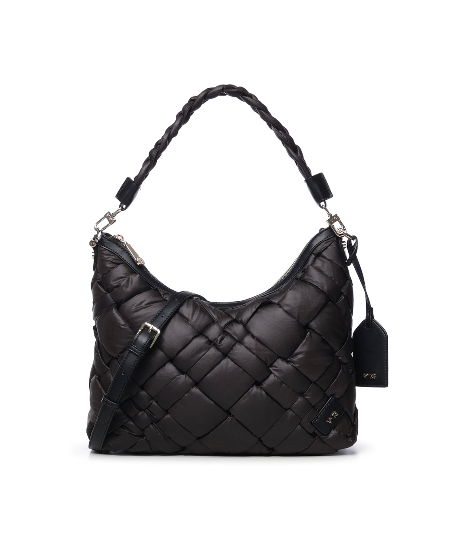 Borsa a spalla Tormalina con lavorazione intrecciata 73BSA4T02 TORMALINANERO V° 73 
