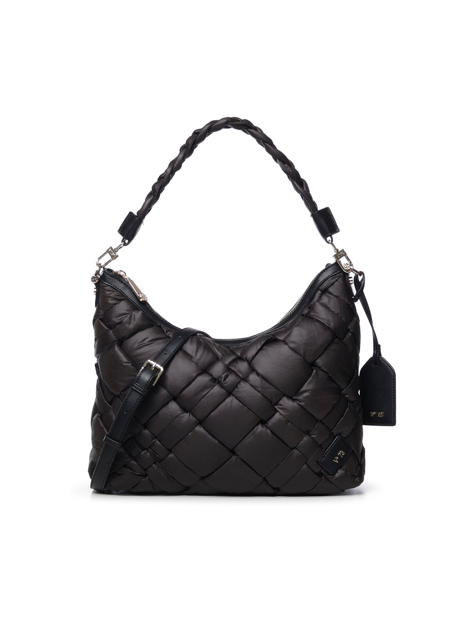 Borsa a spalla Tormalina con lavorazione intrecciata 73BSA4T02 TORMALINANERO V° 73 