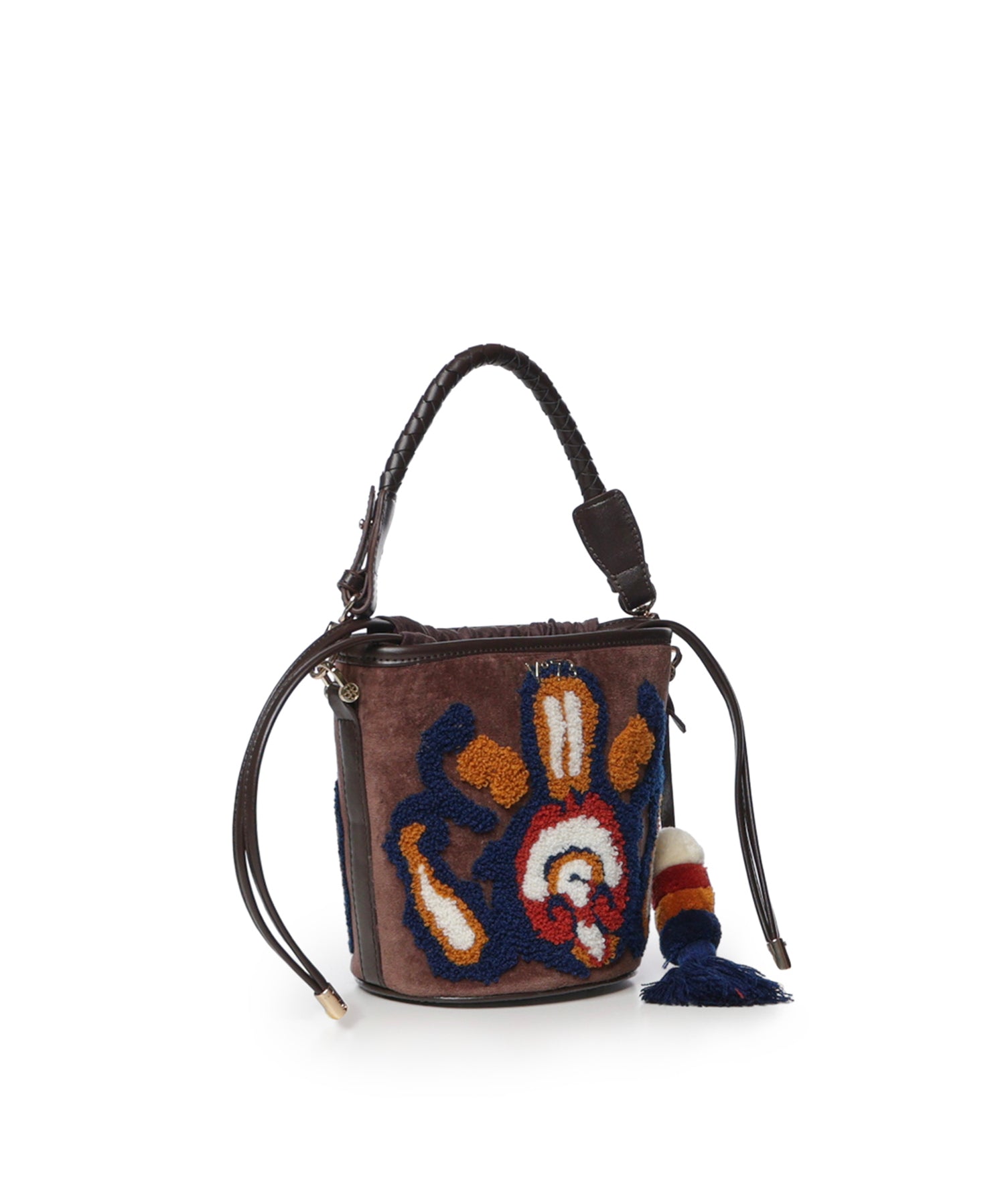 Borsa a spalla Quarzo con ricamo 73BSA9903 QUARZOCAFFE/MULTI V° 73 