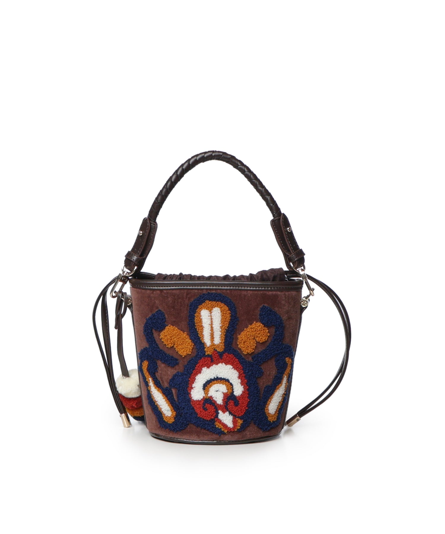 Borsa a spalla Quarzo con ricamo 73BSA9903 QUARZOCAFFE/MULTI V° 73 