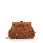 Clutch Berillo con piume 73BSA9F01P BERILLOAMBRA V° 73 