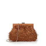 Clutch Berillo con piume 73BSA9F01P BERILLOAMBRA V° 73 