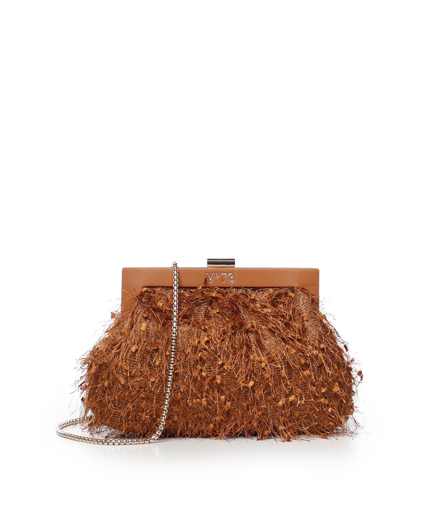 Clutch Berillo con piume 73BSA9F01P BERILLOAMBRA V° 73 