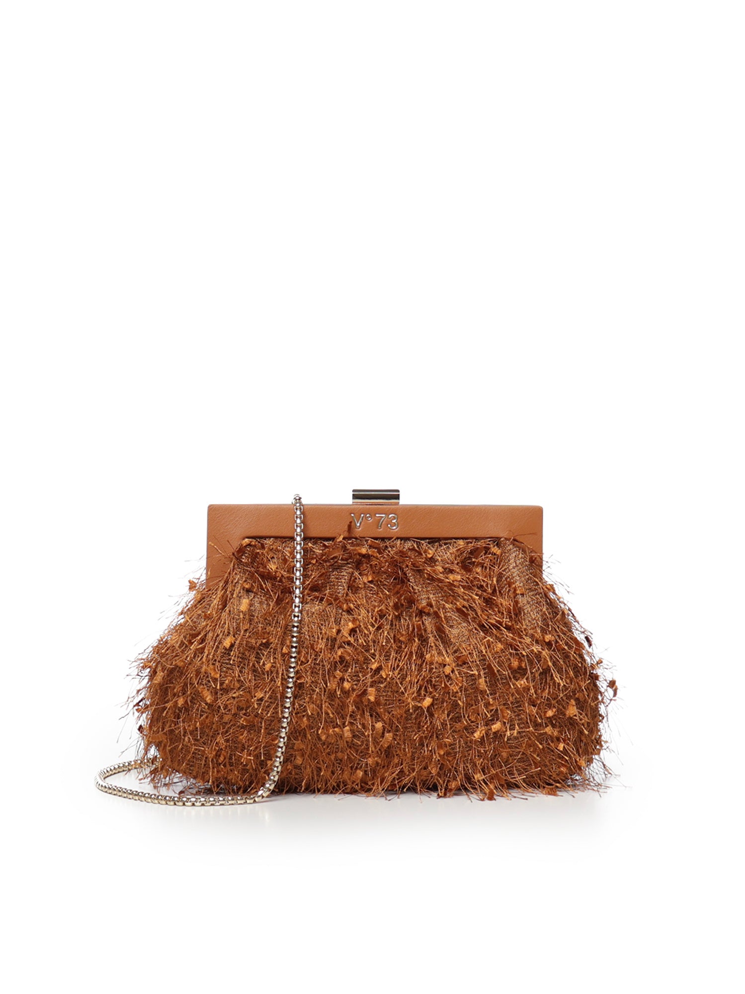 Clutch Berillo con piume 73BSA9F01P BERILLOAMBRA V° 73 
