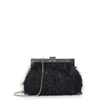 Clutch Berillo con piume 73BSA9F01P BERILLONERO V° 73 