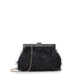 Clutch Berillo con piume 73BSA9F01P BERILLONERO V° 73 