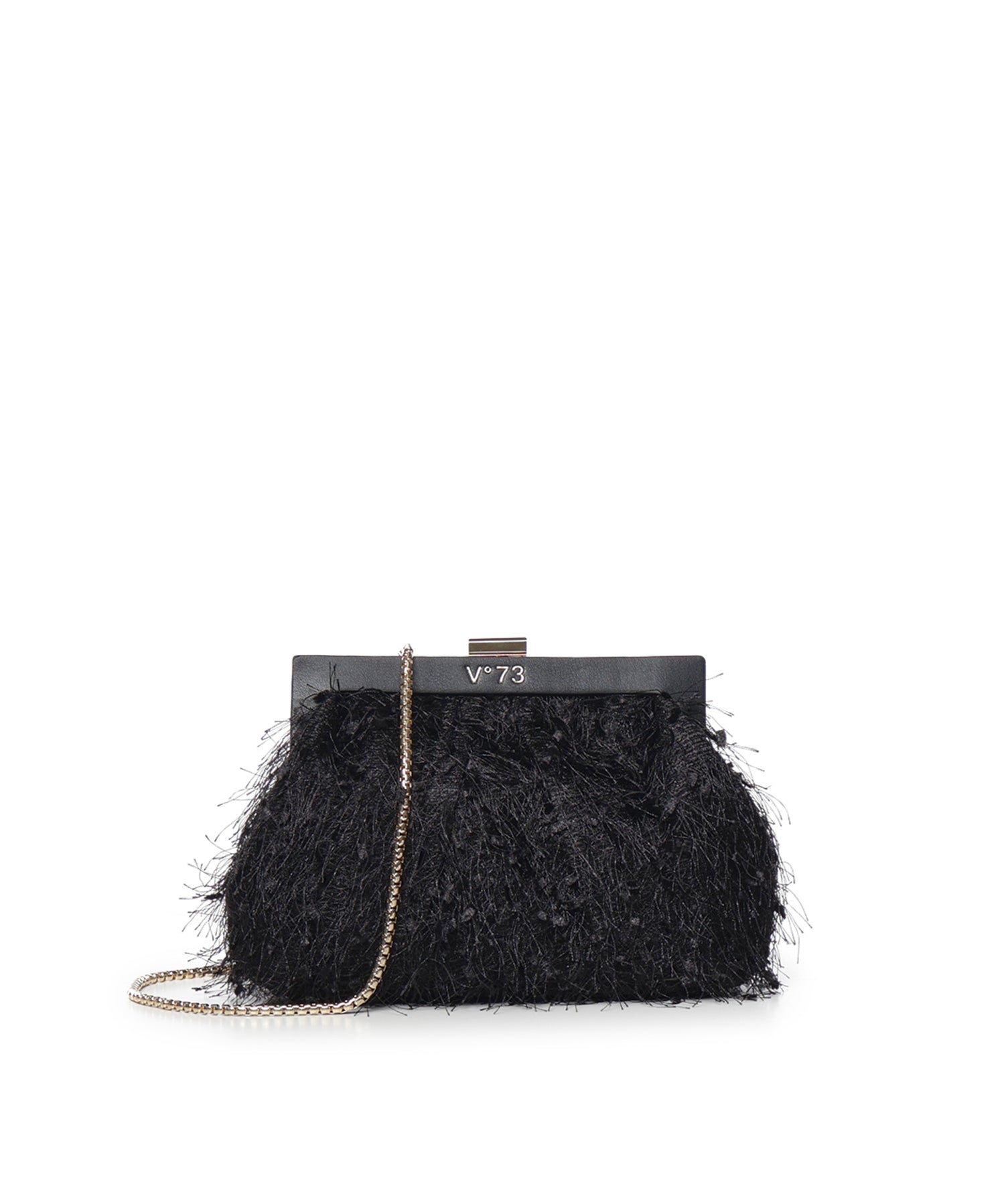 Clutch Berillo con piume 73BSA9F01P BERILLONERO V° 73 