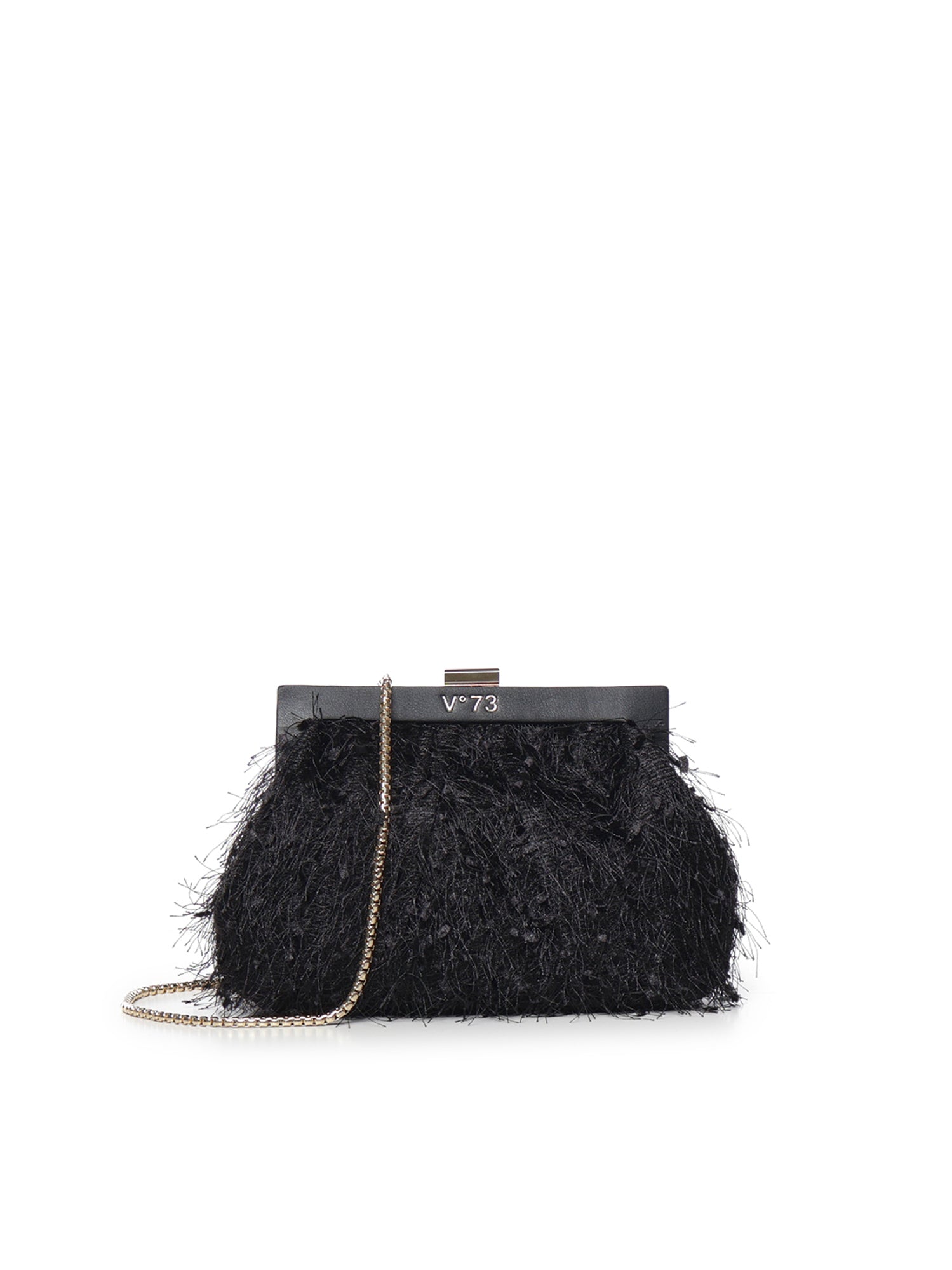 Clutch Berillo con piume 73BSA9F01P BERILLONERO V° 73 