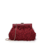 Clutch Berillo con piume 73BSA9F01P BERILLORUBINO V° 73 