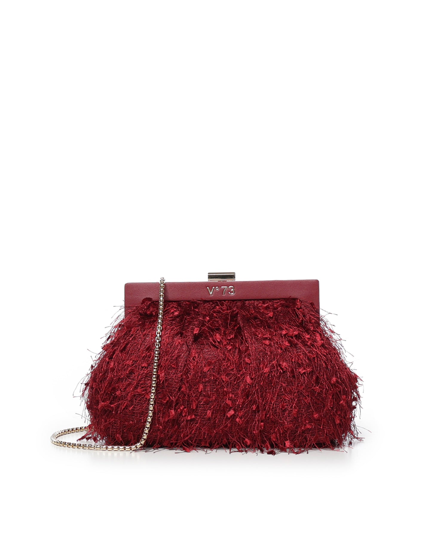 Clutch Berillo con piume 73BSA9F01P BERILLORUBINO V° 73 
