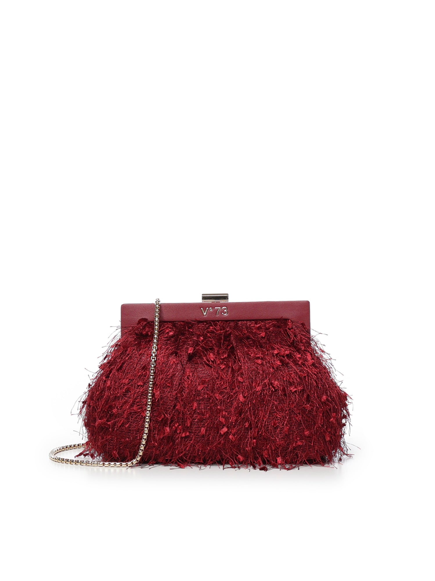 Clutch Berillo con piume 73BSA9F01P BERILLORUBINO V° 73 