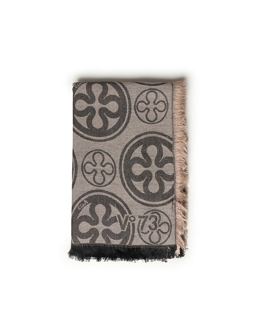Sciarpa Caroline con logo 73SP8FT02 CAROLINENATURALE/NERO V° 73 