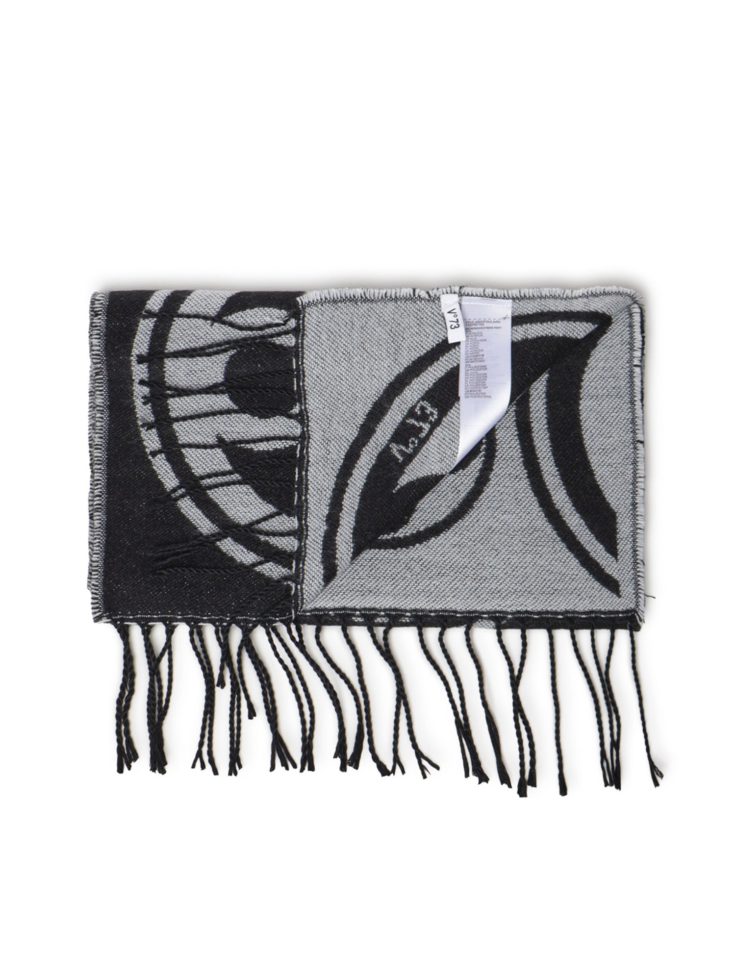 Sciarpa Caroline con logo<BR/> 73SP8FT03 CAROLINENERO/BIANCO V° 73 